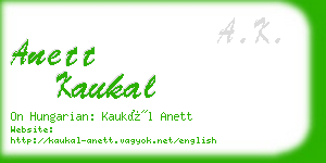 anett kaukal business card